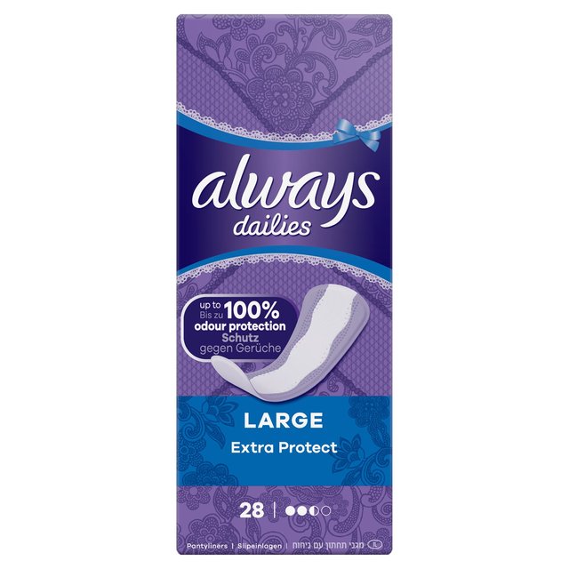 Siempre los diarios adicionales proteger grandes panty liners 28 por paquete