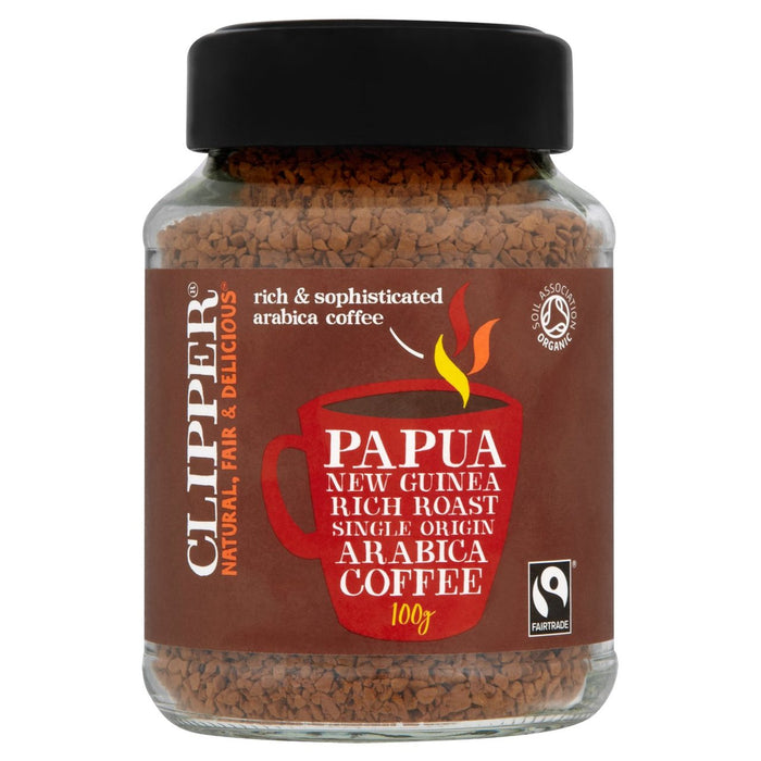 Clipper Fairtrade Organic Instant Papua New Guinea Coffee 100g