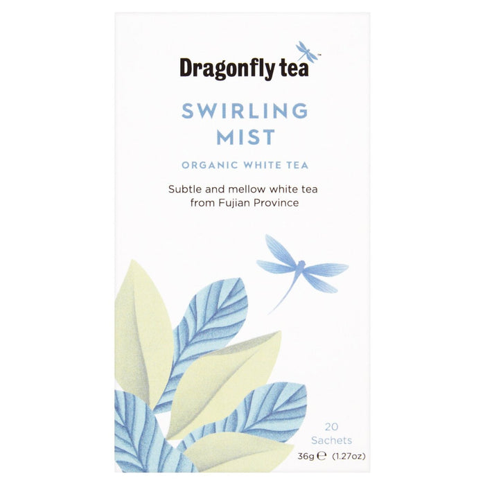 Bolsitas de té blanco Dragonfly Organic Swirling Mist 20 por paquete 