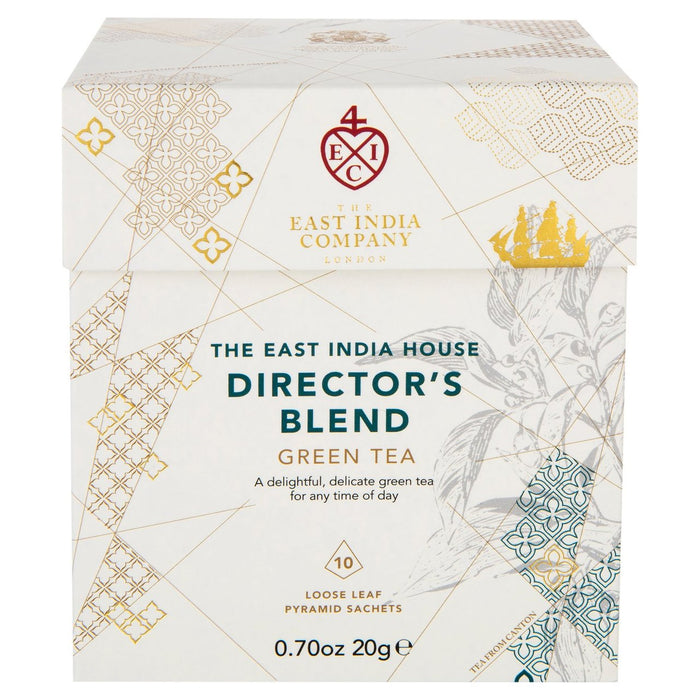 The East India Company Director's Blend Green Tea Pyramid Bolsas 10 por paquete 