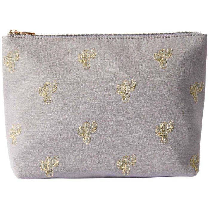 M&S Collection Embroidered Cactus Make Up Bag One Size Lilac