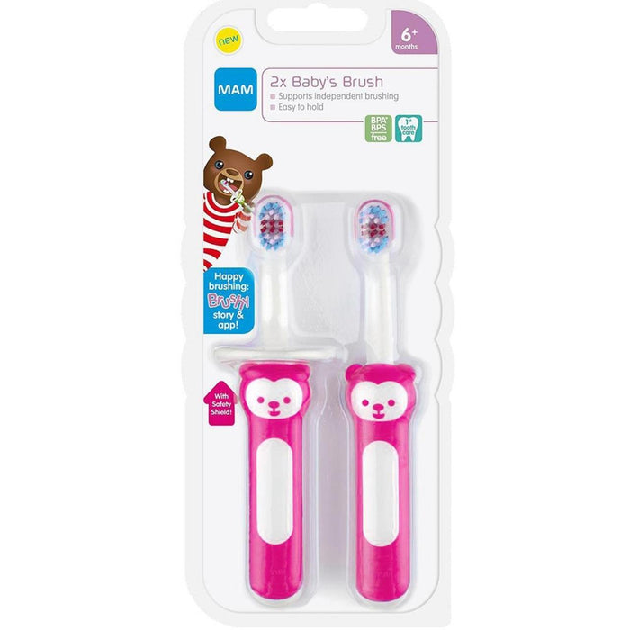 MAM Baby's Brush Double Pack avec Shield de sécurité 2 par paquet