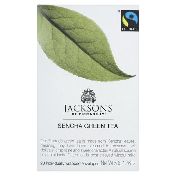 Jacksons von Piccadilly Fairtrade Sencha Green Tea 20 Teebeutel