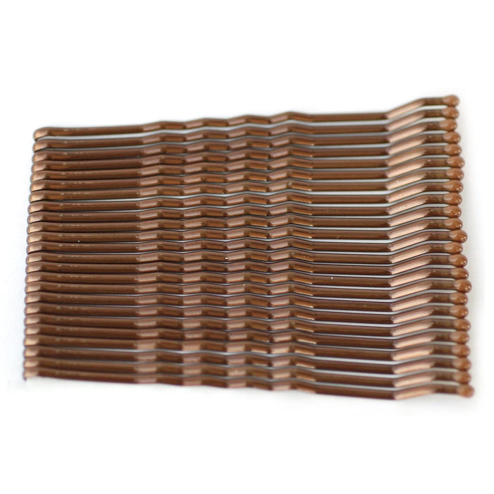 Medium Kirby Grips Brown 6.3cm 24 per pack