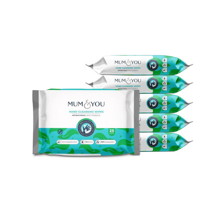 Mum & You Antibacterial Hand Cleansing Wipes Multipack 6 x 25 per pack