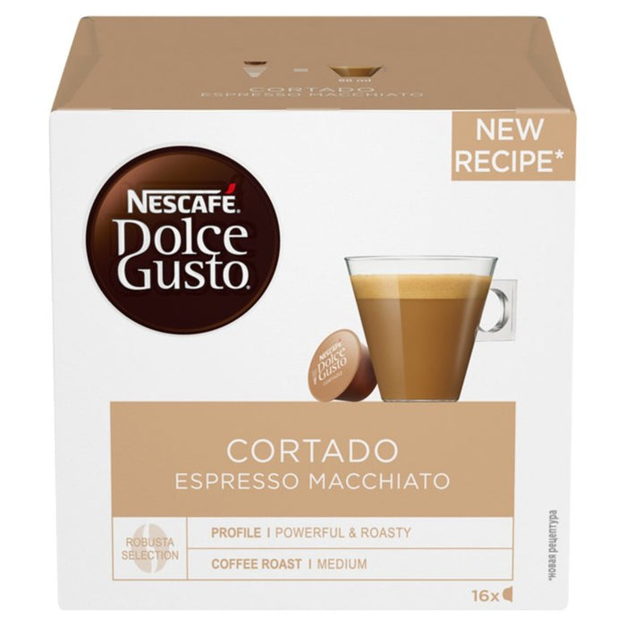 Nescafe Dolce Gusto Cortado Espresso Macchiato Pods 16 par pack