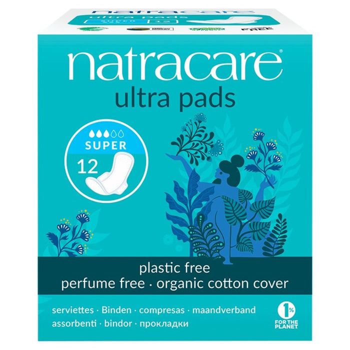 Natracare Organic Natural Ultra Super Pads 12 per pack