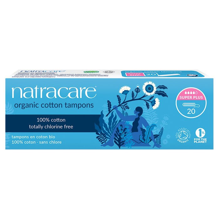 Natracare Organic Non Applicator Super Plus Tampons 20 pro Pack