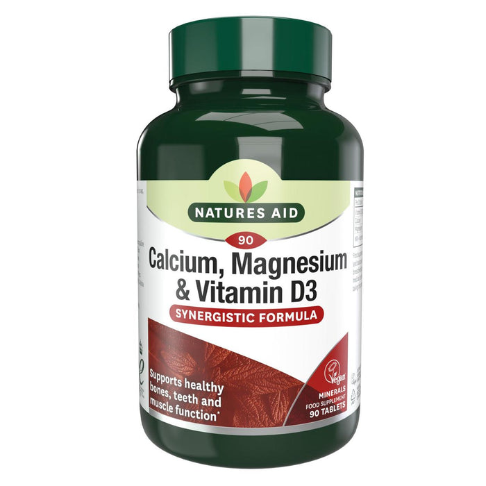 Natures Aid de calcio Magnesio y Vitamina D3 Tabletas 90 por paquete