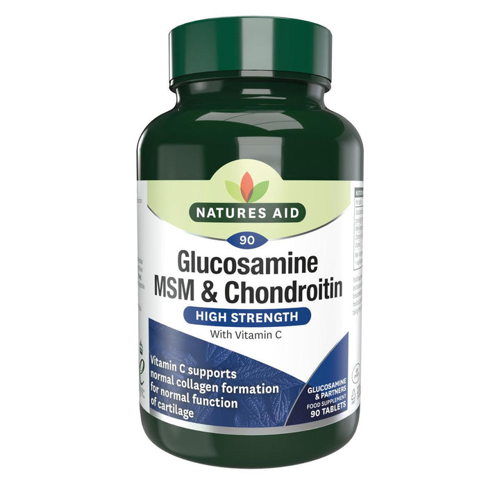 Natures Aid de glucosamina MSM y condroitina 90 por paquete