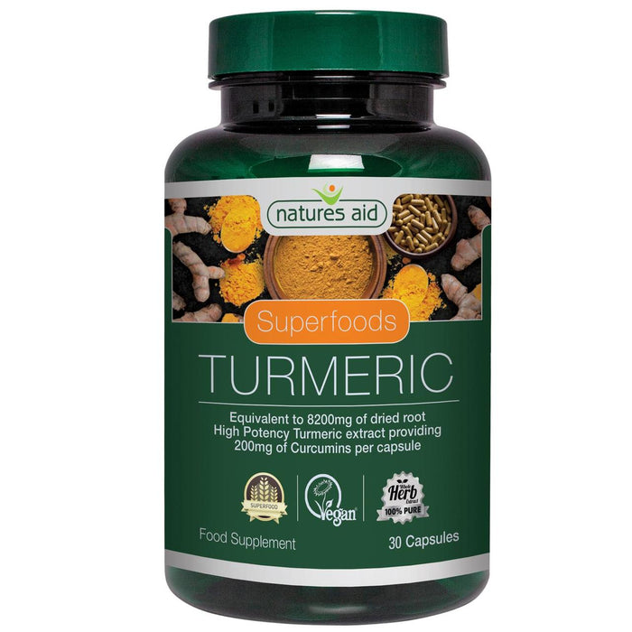 Natures Aid Superfoods Tumeric Supplement Cápsulas 8200mg 30 por paquete