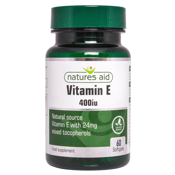 Natures Aid Vitamina E Suplemento Geles blandos 400iu 60 por paquete