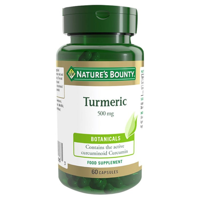 Nature's Bounty Turmeric Supplement Capsules 500mg 60 per pack