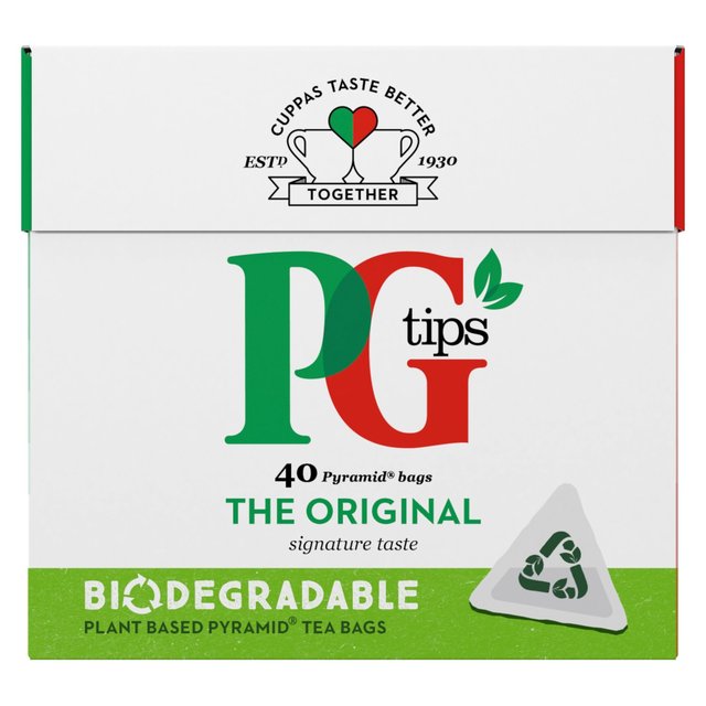 PG Tips Pyramid Biodegradable Teabags 40 per pack