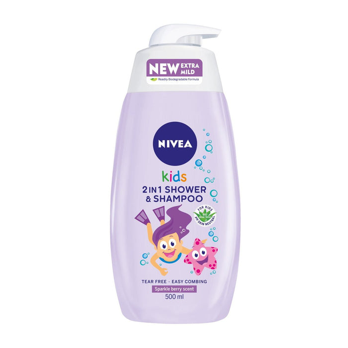 Nivea Kids Sparkle Berry 2 en 1 Ducha y champú 500ml