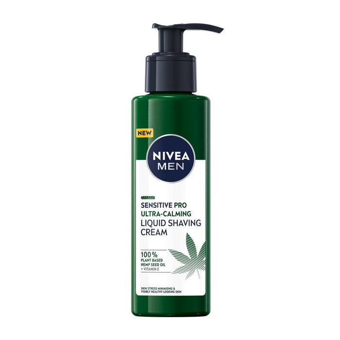 Nivea Männerempfindliche Pro Ultra -beruhigende Flüssigkeitsrasiercreme mit Hanföl 150 ml