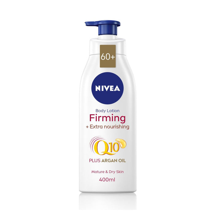 NIVEA Q10 Loción de carrocería de referencia con aceite de argán para más de 60 años de piel madura 400 ml