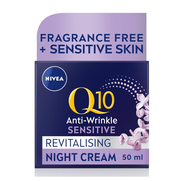 NIVEA Q10 Power Anti Wrinkle Night Face Cream for Sensitive Skin 50ml