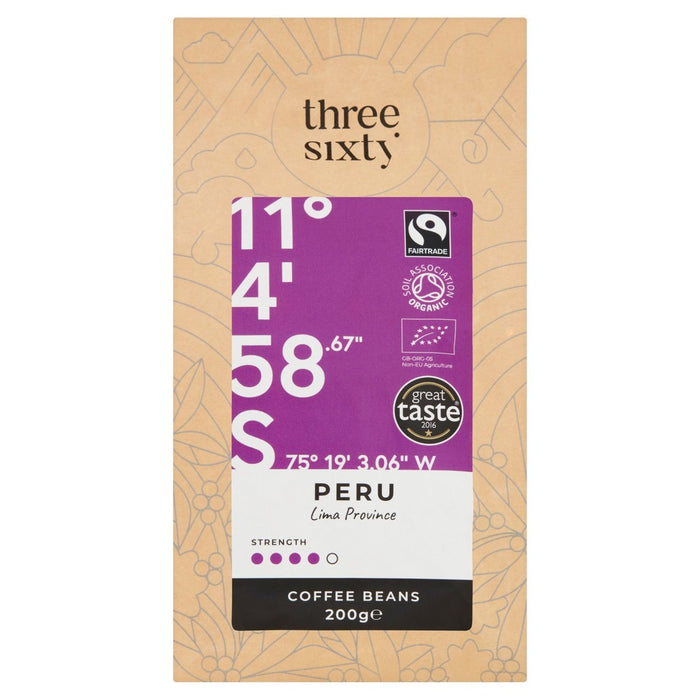 Threeesty FairTrade Organic Perú Provincia de café Garos de café 200g