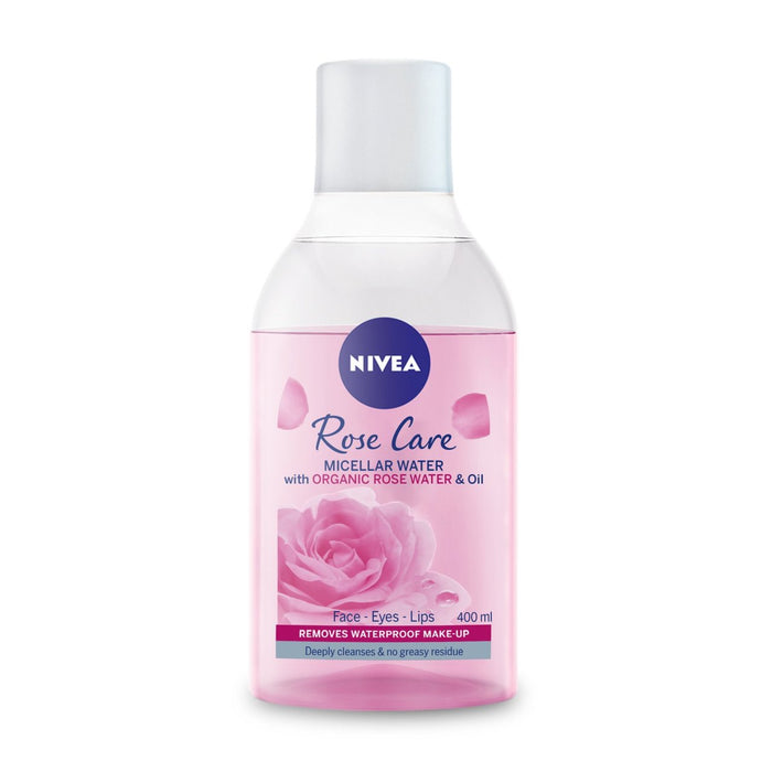 NIVEA ROSE AGUA MICELLAR ROSE MICELLAR con petróleo maquillaje de maquillaje 400 ml