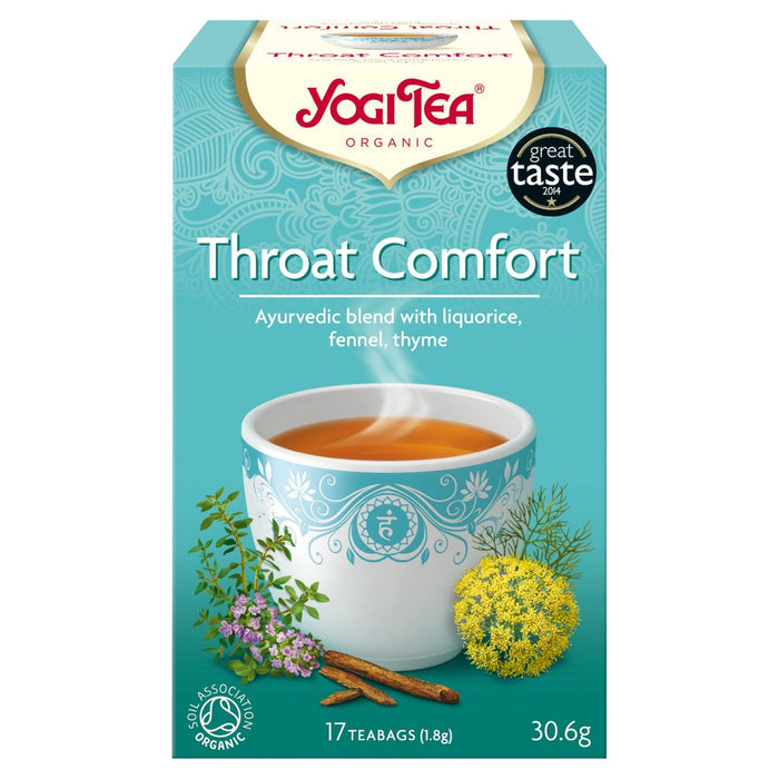 Yogi Tea Garganta Comfort Comfort Bolsas de té orgánicas 17 por paquete