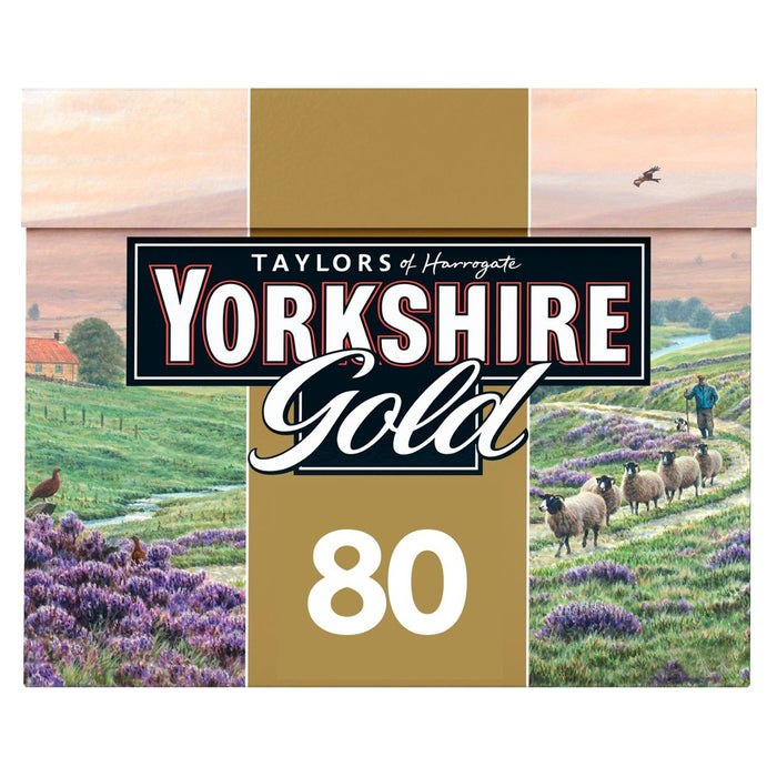 Séchets de thé de Yorkshire Gold 80 par paquet