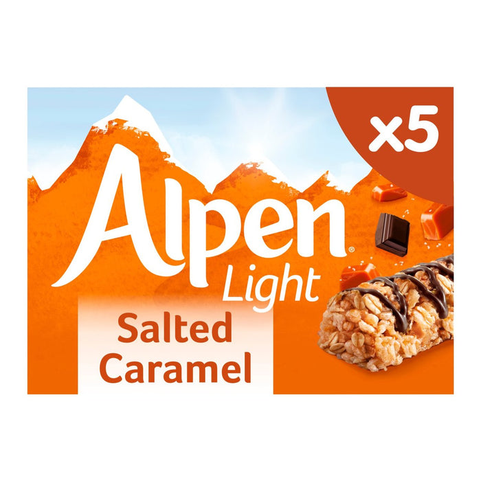 Barres de céréales légères alpen caramel salé 5 x 19g