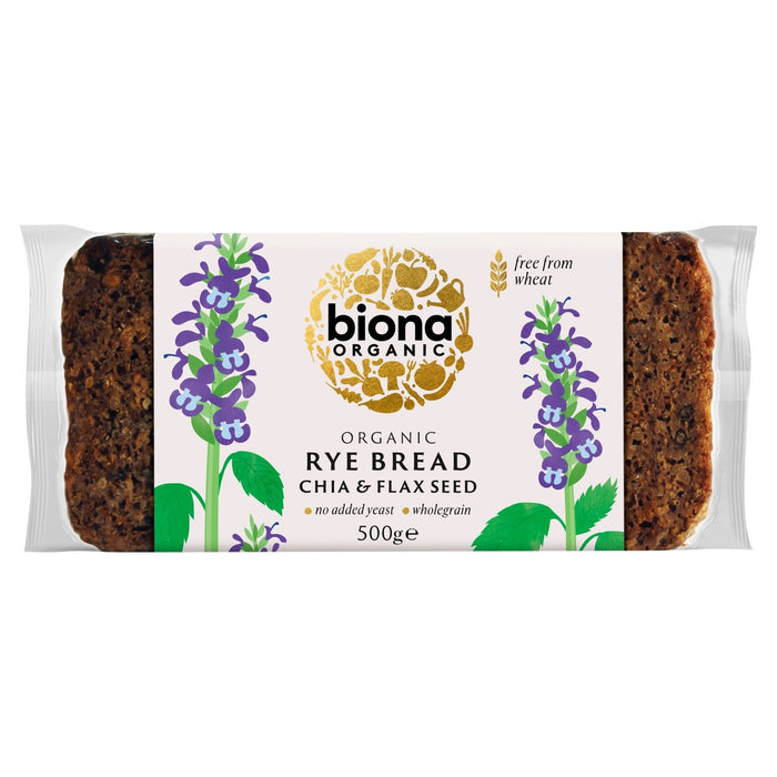 Biona Biona Organic Levure Rye Chia & Flax Graines Pain 500G