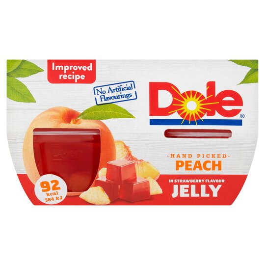 Dole duraznos en gelatina de fresa 4 x 123g