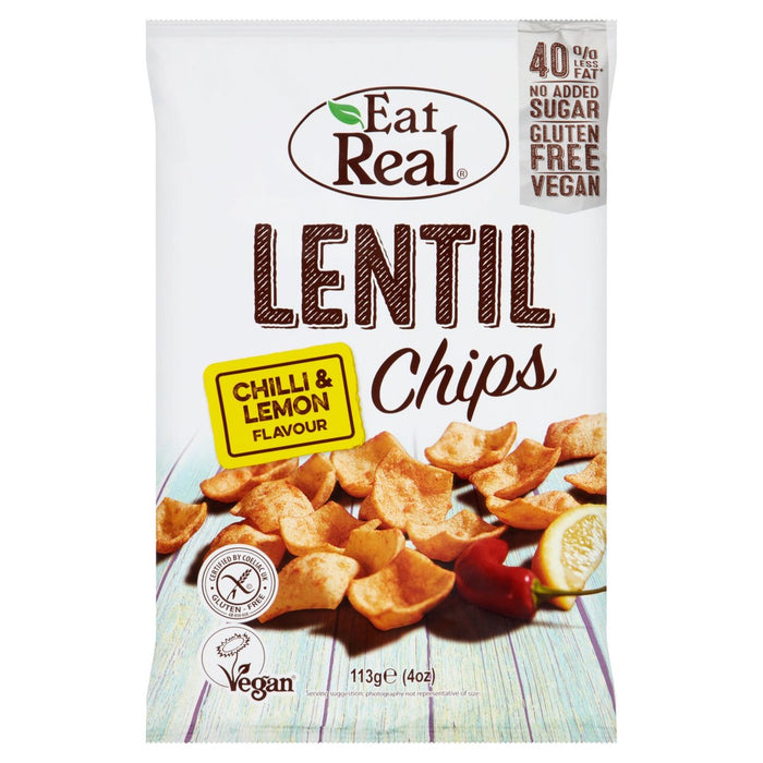 Mangez des chips de chilli et de citron à la lentille 113g