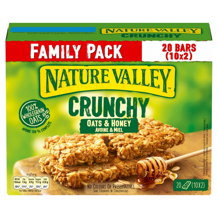 Nature Valley Crunchy Oats & Honey Cereal Bars Family Pack 10 x 42g - Special Offer