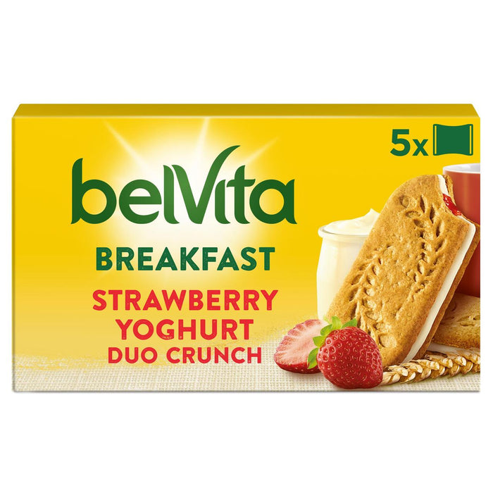 Belvita Strawberry yogurt dúo crunch biscuits de desayuno 5 x 50g