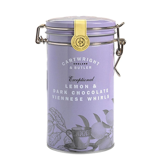 Cartwright & Butler Lemon & Dark Chocolate Wiener Wirbel in Tin 200g