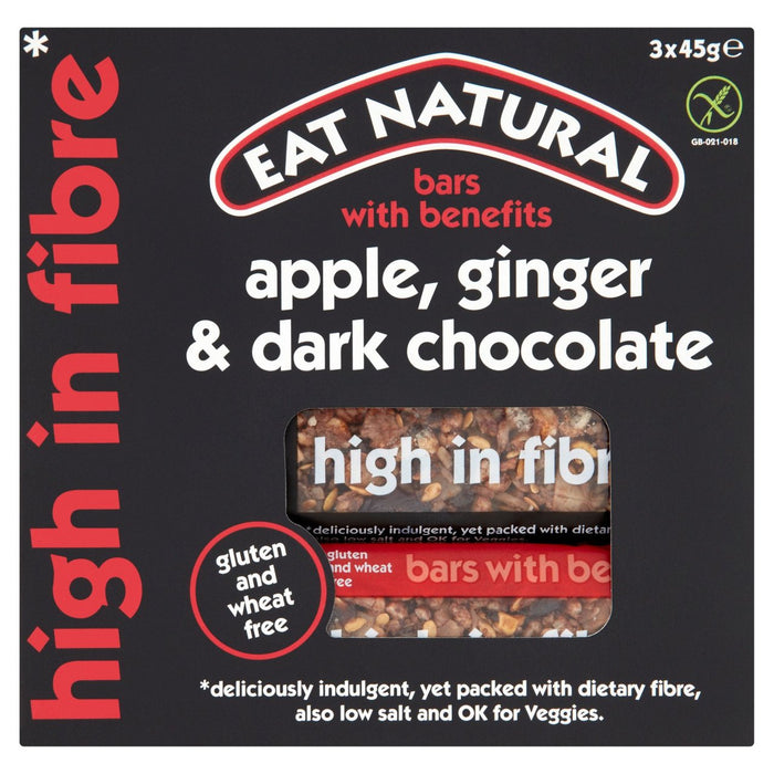 Eat Natural Apple Ginger & Dark Chocolate Bars 3 x 45g - Special Offer