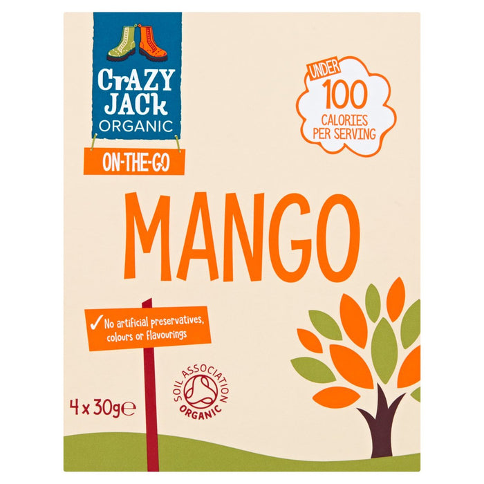 Crazy Jack Organic Rte Mango 4 x 30g