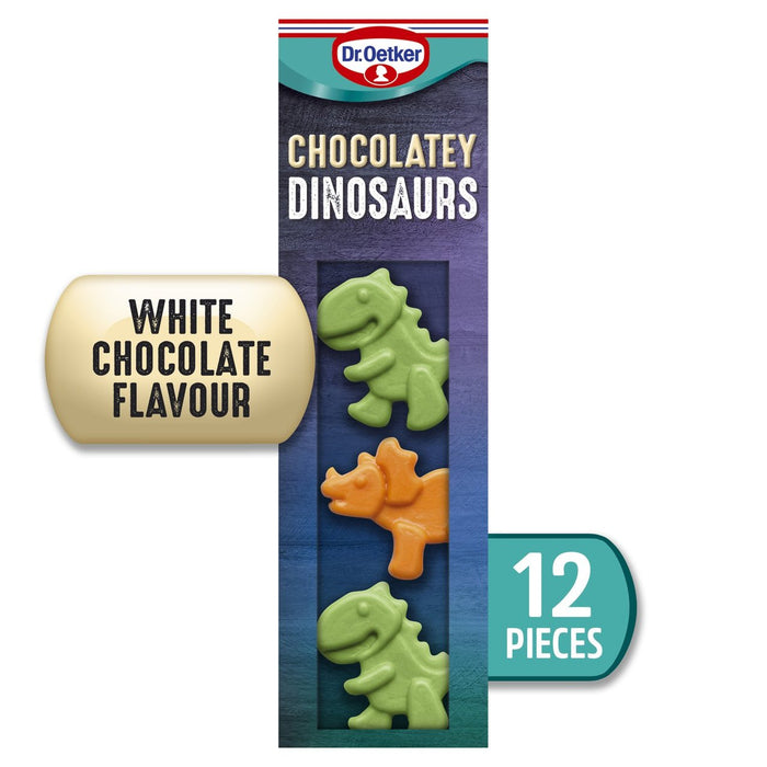 Dr Oetker 12 Dinosaures de saveur de chocolat Décorations de gâteau 20g