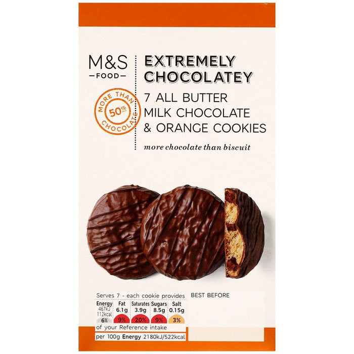 M & S extrem schokolady alle Buttermilch Schokolade und Orangenkekse 150g