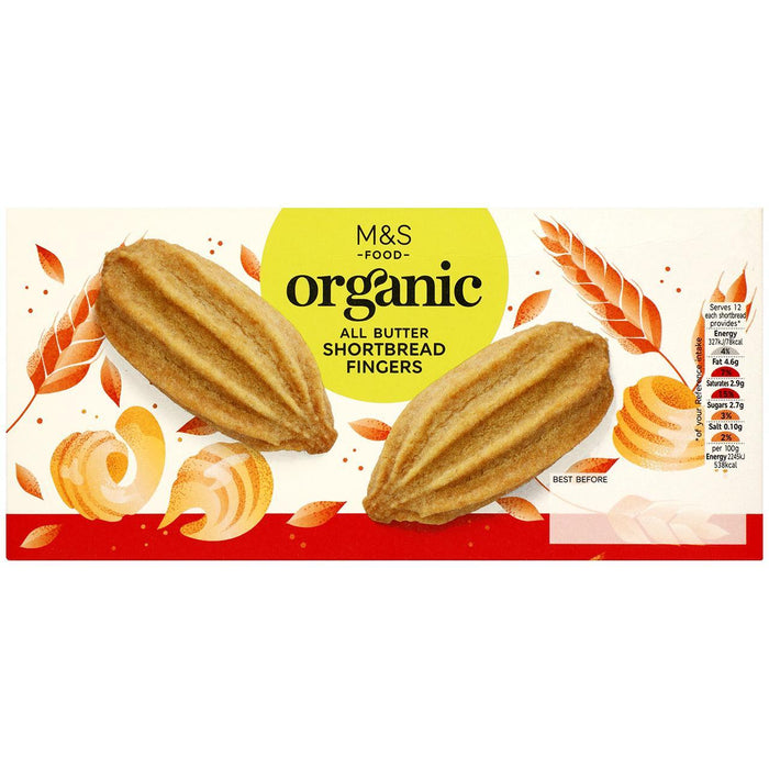 M&S orgánica All Butter Shortbread Fingers 175G