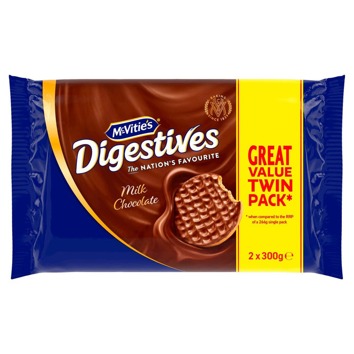 McVitie's Digestives Milk Chocolate Biscuits Twin Pack 2 x 316g