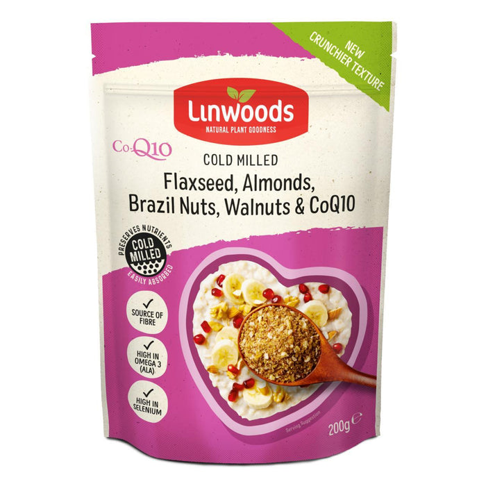 Linwoods gemahlene CO Q10 Leinsamen Mandel Brazil & Walnüsse 200g