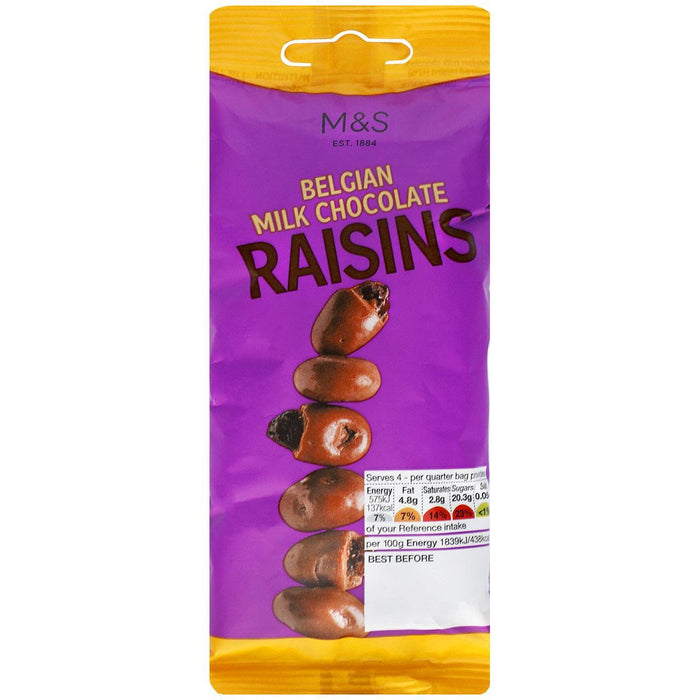 M&S Belgian Milk Chocolate Raisins 125g