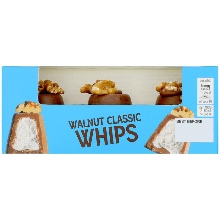 M & S 3 klassische Walnuss -Peitschen 85G