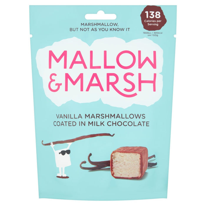 Mallow & Marsh Vanilla Marshmallows Coated in Milk Chocolate 100g