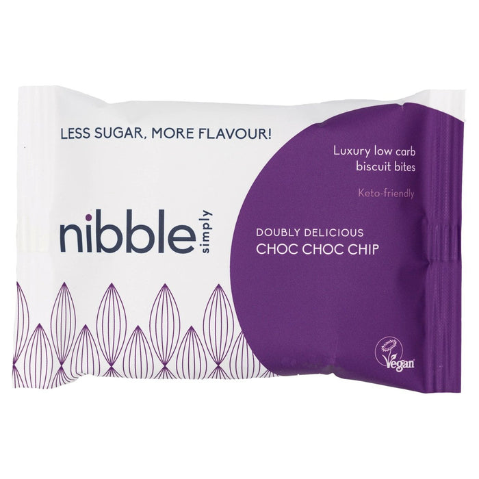 Nibble Simply Doubly Delicious Choc Choc Chip Low Carb Biscuit Bites 36g