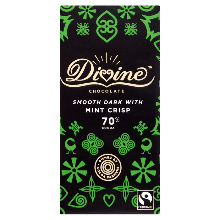 Divino 70% de chocolate negro con menta crujiente 90G