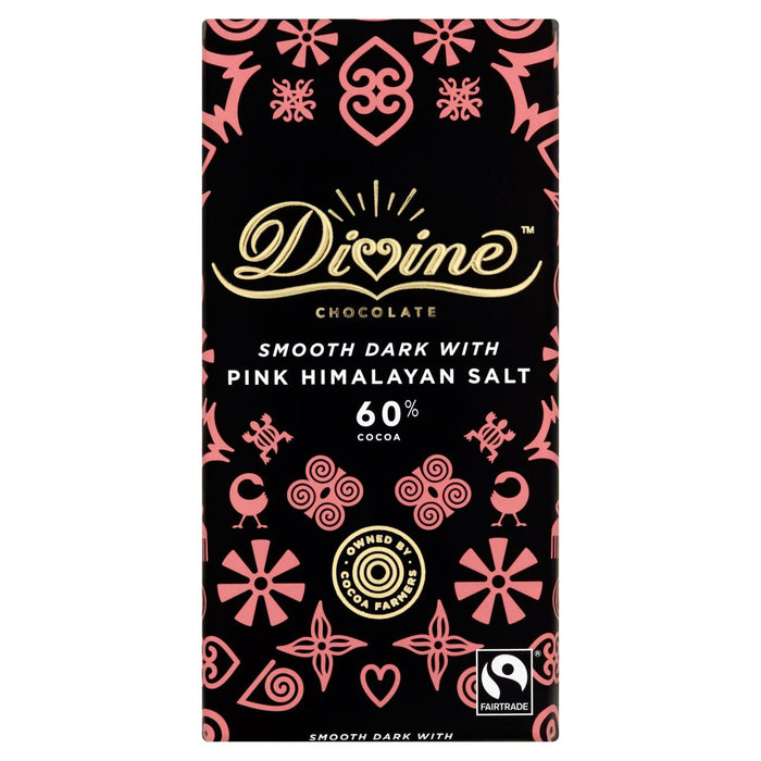 Divine 60% Dark Chocolate Pink Himalayan Salt 90g