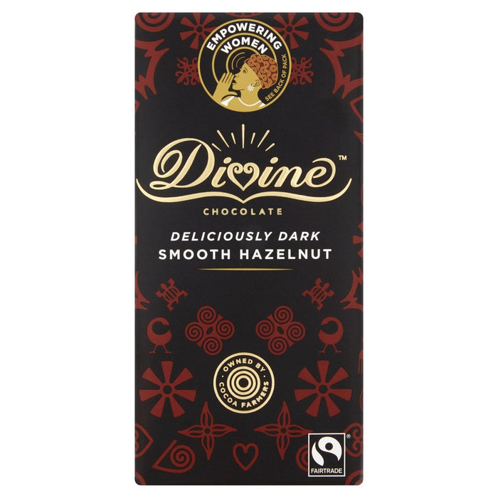 Chocolate negro divino con barra de avellana lisa 90G