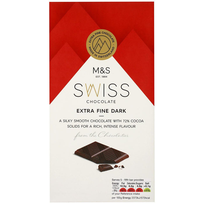 M&S Extra Fine 72% Cocoa Dark Chocolate 125g