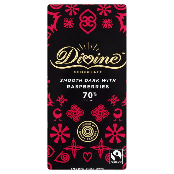 Divino 70% de chocolate negro con frambuesa 90G