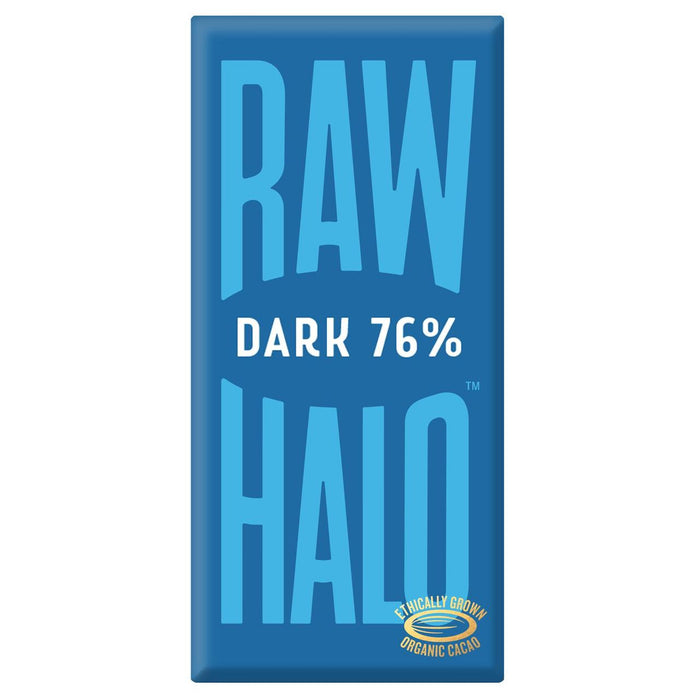 Halo crudo vegano oscuro 76% chocolate bar 70G